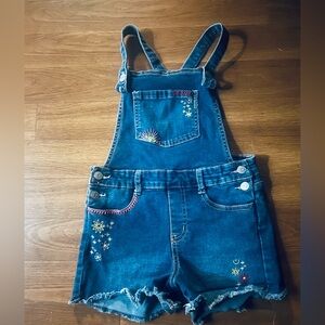 Cat & Jack Embroidered Denim short style Overalls 6/6x